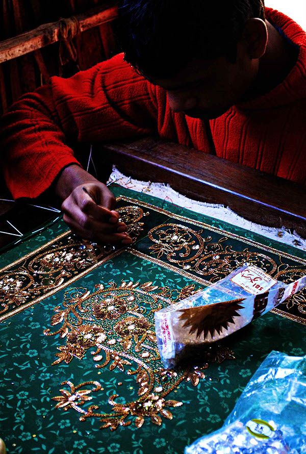 Aari Work embroidery sample 2 - handcrafted Indian artisan work