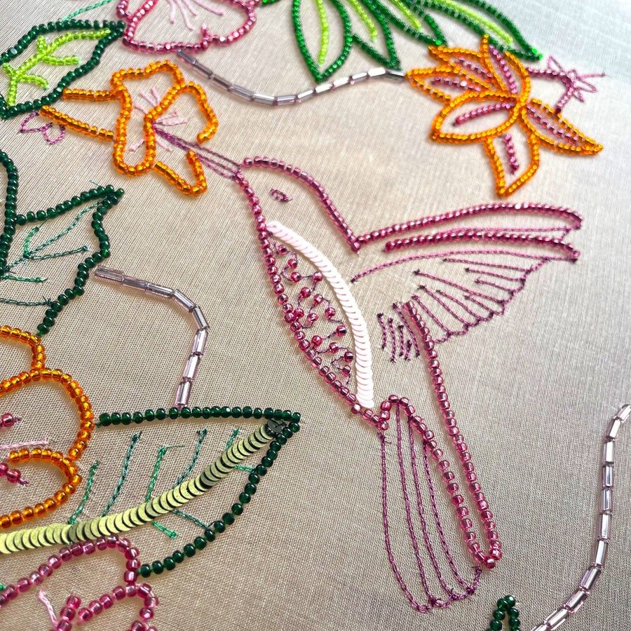 Beadwork embroidery sample 2 - handcrafted Indian artisan work
