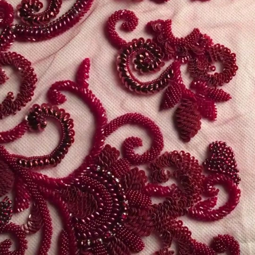 Beadwork embroidery sample 3 - handcrafted Indian artisan work