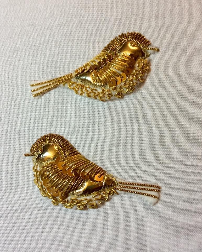 Dabka Work embroidery sample 3 - handcrafted Indian artisan work