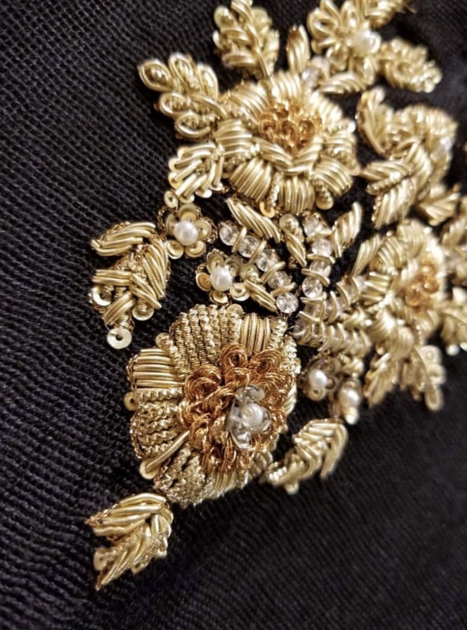 Dabka Work embroidery sample 5 - handcrafted Indian artisan work