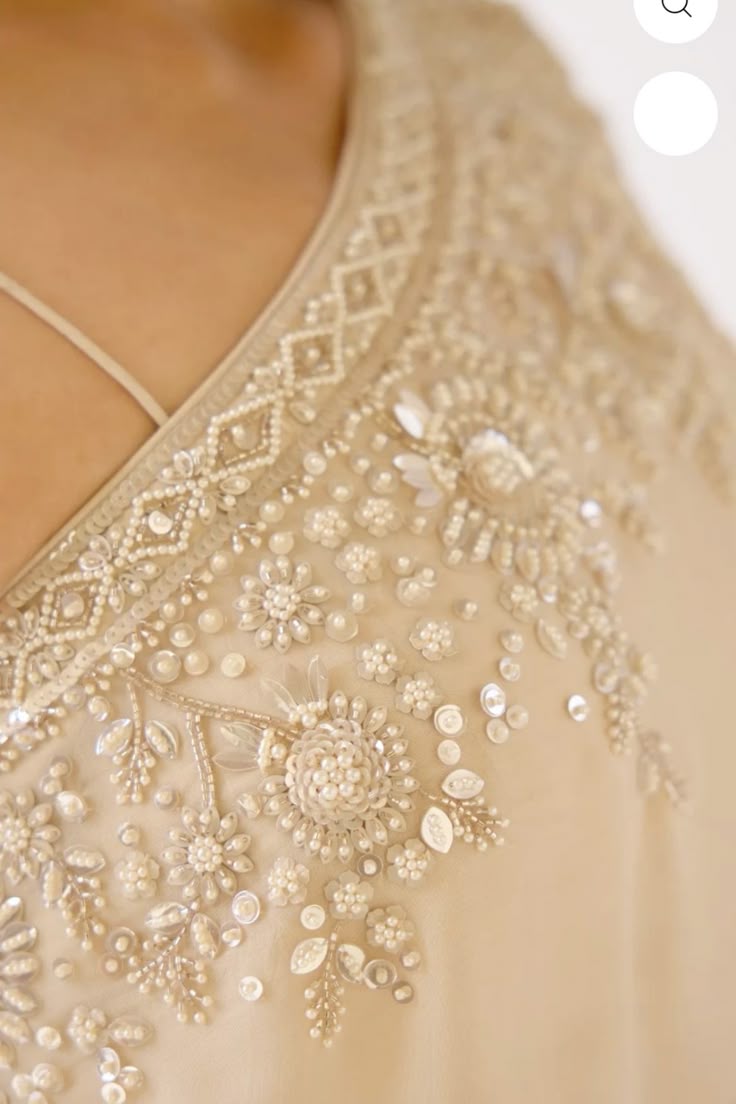 Pearl Work embroidery sample 4 - handcrafted Indian artisan work