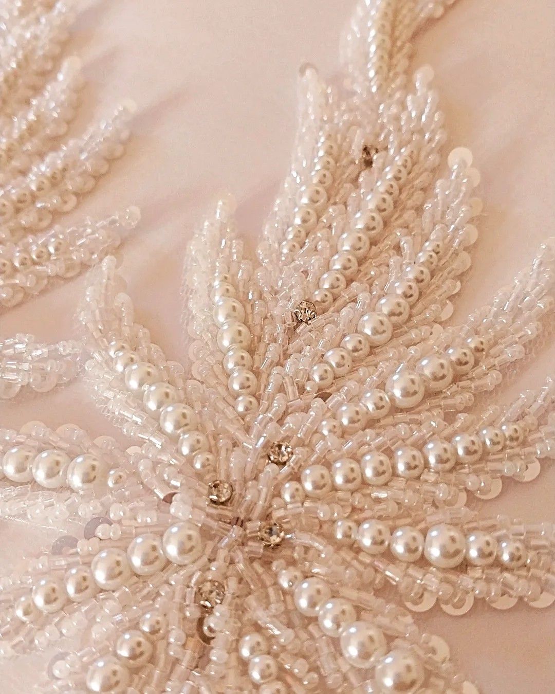 Pearl Work embroidery sample 5 - handcrafted Indian artisan work