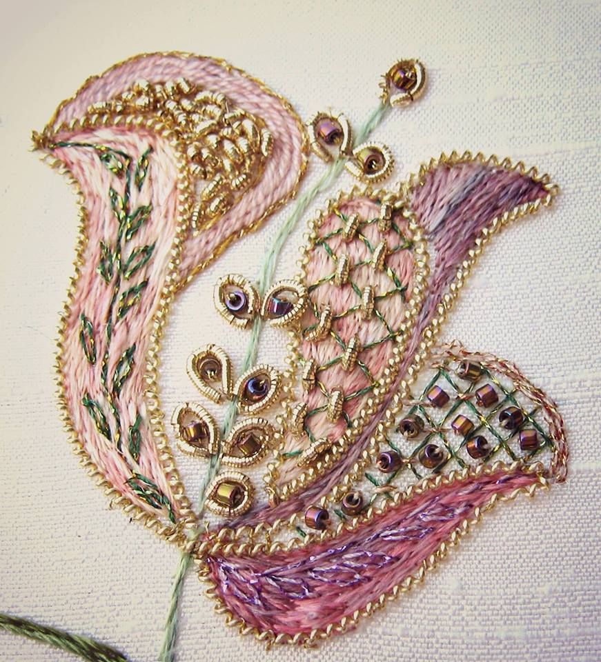 Resham Rose Garden - handcrafted Indian embroidery by KarigariHub artisan