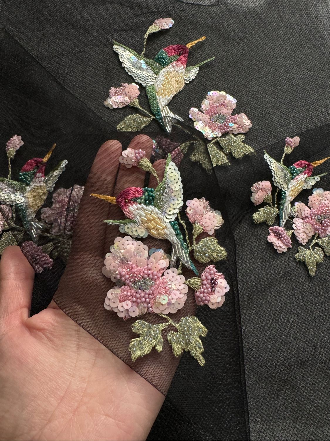 Sequin Work embroidery sample 3 - handcrafted Indian artisan work