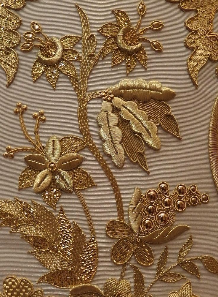 Zardozi Work embroidery sample 2 - handcrafted Indian artisan work