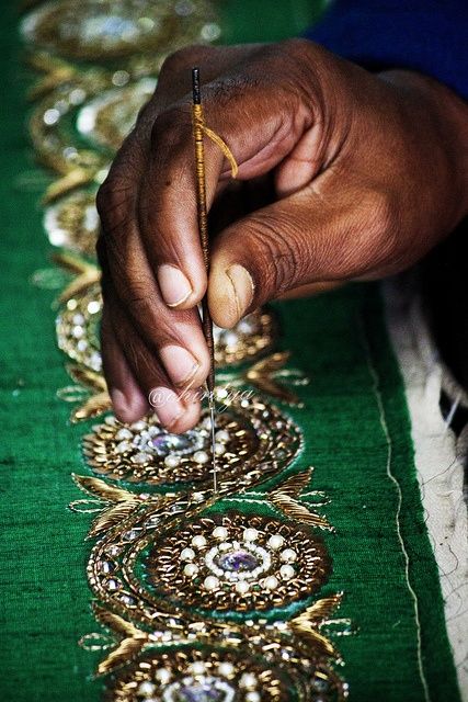 Zardozi Work embroidery sample 4 - handcrafted Indian artisan work