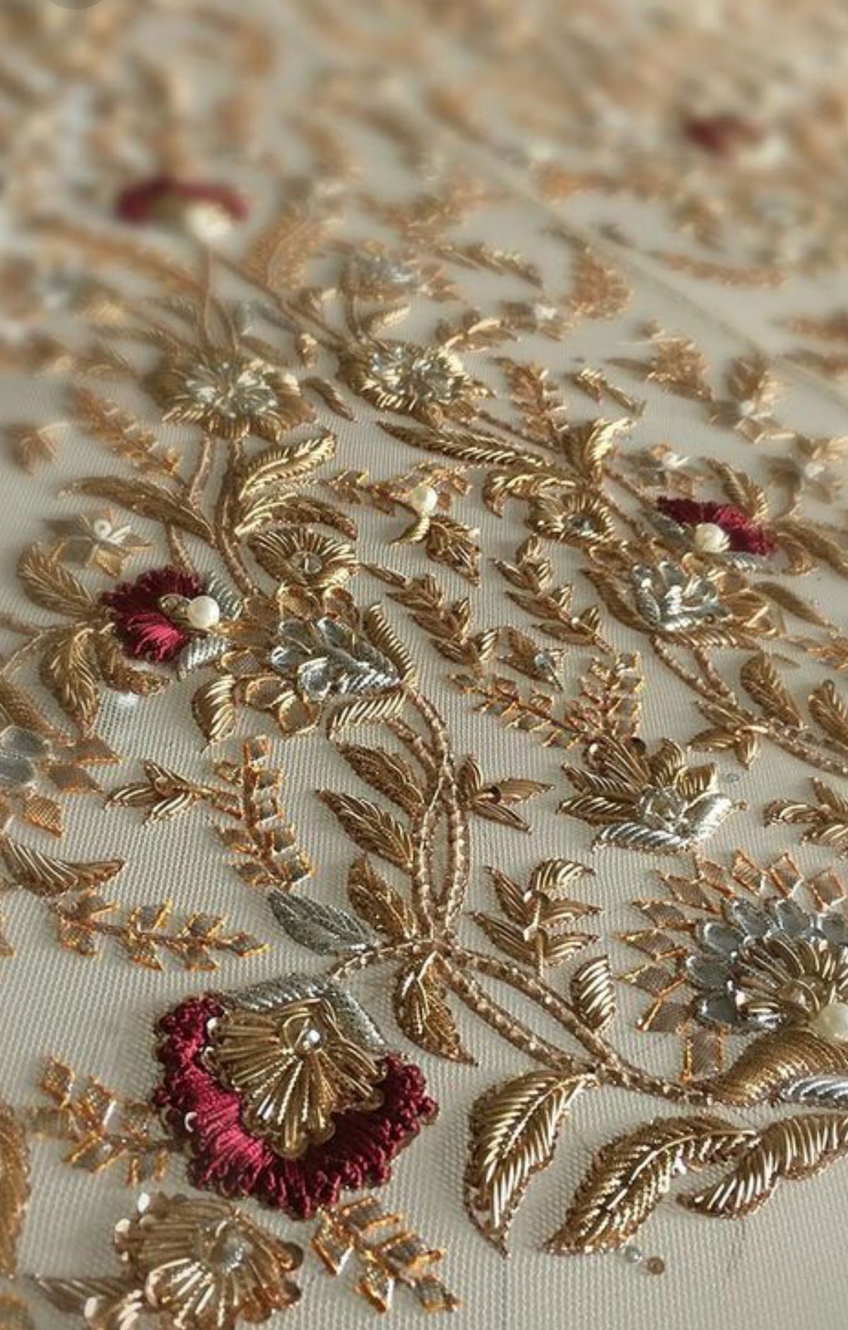 Zardozi Work embroidery sample 5 - handcrafted Indian artisan work